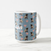 Möpse & Herzen Kaffeetasse (VorderseiteRechts)
