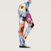 Möpse im Blumen-Garten Leggings (Rechts)