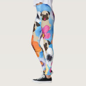 Möpse im Blumen-Garten Leggings (Links)