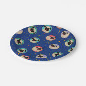 Möpse im Sternchen-Vereinbarung Party-Teller Pappteller (Schrägansicht)