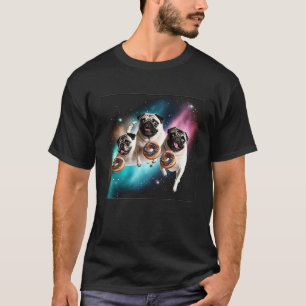 Möpse im Weltraum mit Donuts Süße Mops-Jungen Mädc T-Shirt