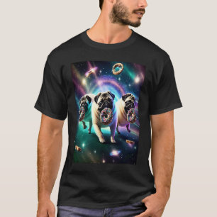 Möpse im Weltraum mit Donuts Süße Mops-Jungen Mädc T-Shirt