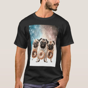 Möpse im Weltraum mit Donuts Süße Mops-Jungen Mädc T-Shirt