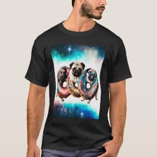 Möpse im Weltraum mit Donuts Süße Mops-Jungen Mädc T-Shirt