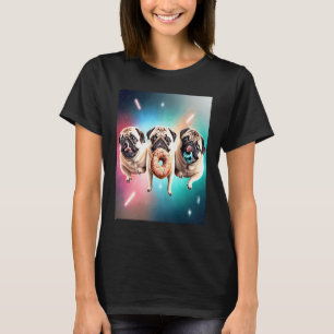 Möpse im Weltraum mit Donuts Süße Mops-Jungen Mädc T-Shirt