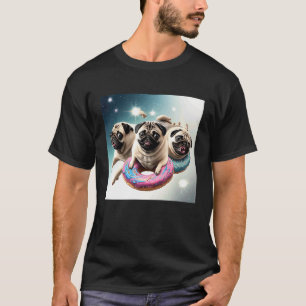Möpse im Weltraum mit Donuts Süße Mops-Jungen Mädc T-Shirt