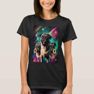 Möpse im Weltraum mit Donuts Süße Mops-Jungen Mädc T-Shirt