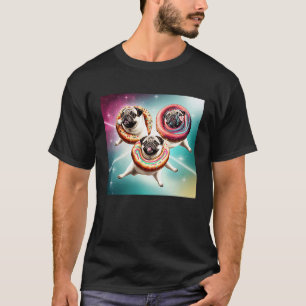 Möpse im Weltraum mit Donuts Süße Mops-Jungen Mädc T-Shirt