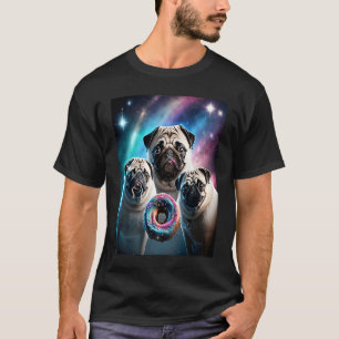 Möpse im Weltraum mit Donuts Süße Mops-Jungen Mädc T-Shirt