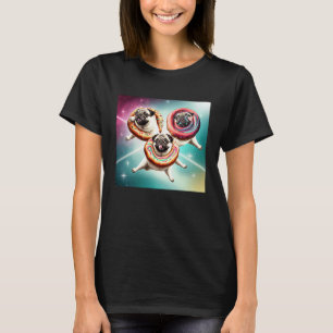 Möpse im Weltraum mit Donuts Süße Mops-Jungen Mädc T-Shirt