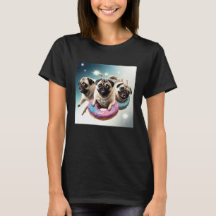 Möpse im Weltraum mit Donuts Süße Mops-Jungen Mädc T-Shirt