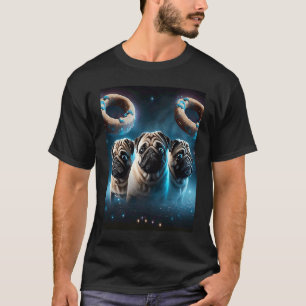 Möpse im Weltraum mit Donuts Süße Mops-Jungen Mädc T-Shirt