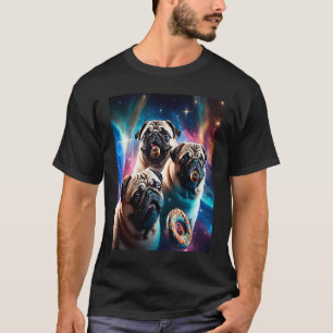 Möpse im Weltraum mit Donuts Süße Mops-Jungen Mädc T-Shirt