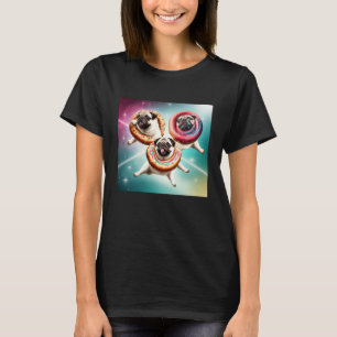 Möpse im Weltraum mit Donuts Süße Mops-Jungs Mädch T-Shirt