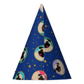 Möpse in den Sternchen-Vereinbarung Party-Hüten Partyhütchen (Rückseite)