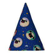 Möpse in den Sternchen-Vereinbarung Party-Hüten Partyhütchen (Rechts)