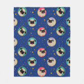 Möpse in den Sternen Fleecedecke (Vorderseite)