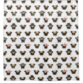 Möpse in der Verkleidung Duschvorhang (Vorderseite)