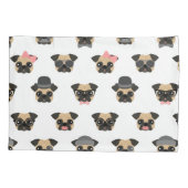 Möpse in der Verkleidung Kissenbezug (Rückseite)