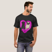 Möpse in einem Herzen T-Shirt (Vorne ganz)