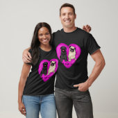 Möpse in einem Herzen T-Shirt (Unisex)