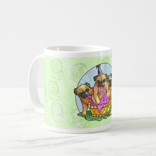 Möpse Kaffeetasse (Vorderseite Links)