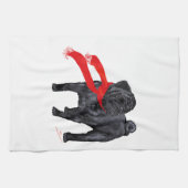 Möpse mit rotem Schal Handtuch (Horizontal)