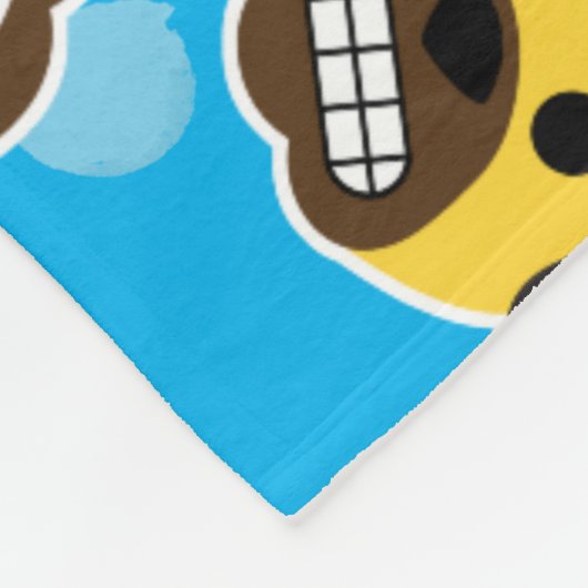 MopsEmoticon Emoji Muster-Liebe-Lachen-Kuss cool Fleecedecke (Ecke)