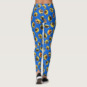 MopsEmoticon Emoji Muster-Liebe-Lachen-Kuss Leggings (Rückseite)
