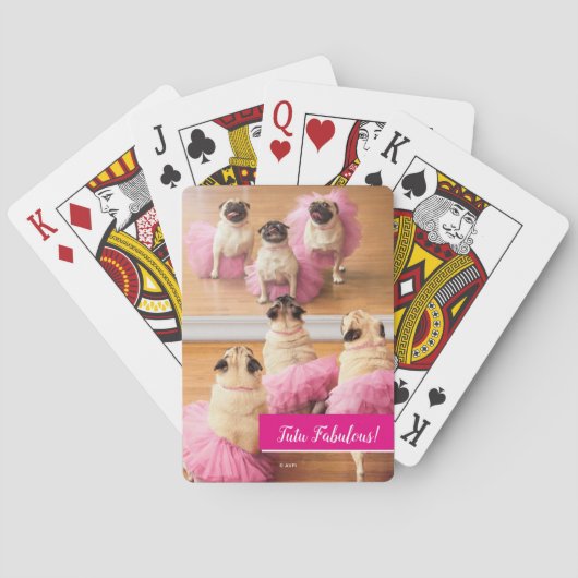 Möpsen Ballerina in Tutus Spielkarten (Rückseite)