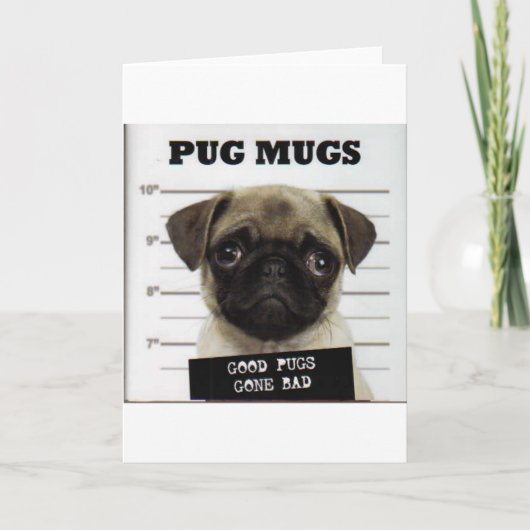 Möpsen Feiertagskarte (Vorderseite)