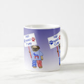 Möpsen gegen Trump Kaffeetasse (VorderseiteRechts)