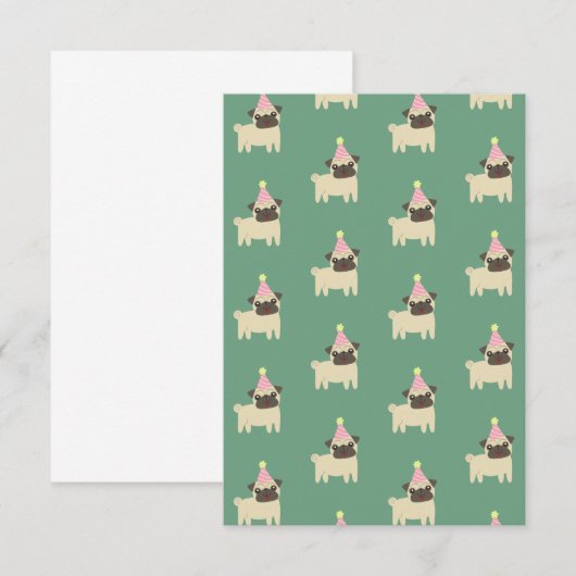 Möpsen Grid Geburtstagskarte (Vorne/Hinten)