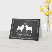 Möpsen Hochzeit Glückwunsch Karte (Gelbe Blume)