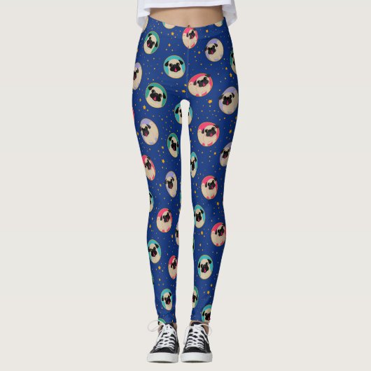 Möpsen im Sternmuster Leggings (Vorderseite)