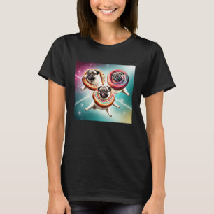 Möpsen im Weltraum mit Donuts Niedlichen Mops Jung T-Shirt