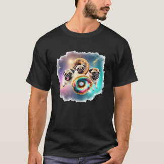 Möpsen im Weltraum mit Donuts Niedlichen Mops Jung T-Shirt