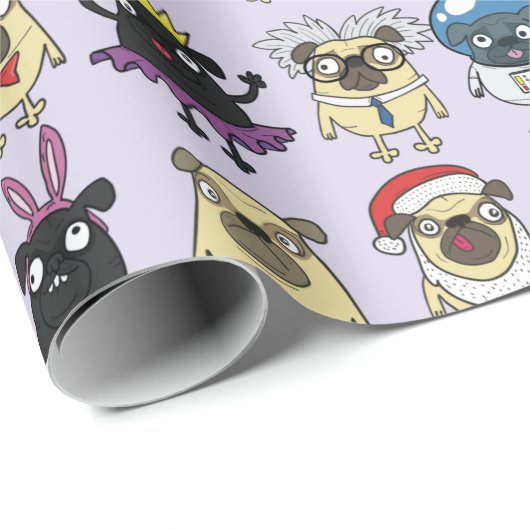 Möpsen in Umschlagpapier für Kostüme Geschenkpapier (Rolleneckpunkt)