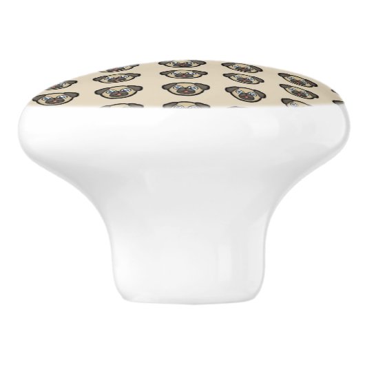 Möpsen Keramikknauf (Seitenansicht)