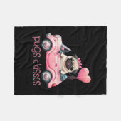Möpsen & Kisses Mops Valentinstag Fleecedecke (Vorderseite (Horizontal))