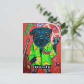 Möpsen Liebe Friedenskarte Postkarte (Stehend Vorderseite)