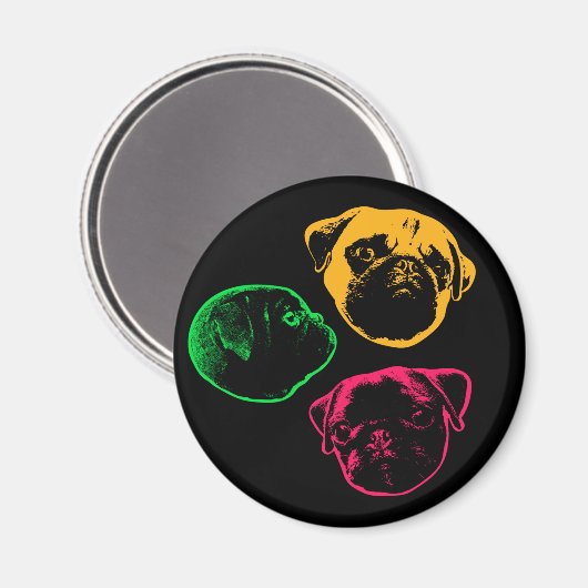 Möpsen Magnet (Vorderseite/Rückseite)