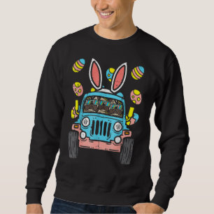 Möpsen Monster Truck Bunny Ears Eizellen Ostereier Sweatshirt