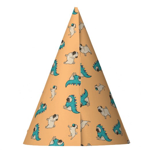 Möpsen Muster, Hunde Regel! Partyhütchen (Rückseite)