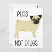 Möpsen ohne Drogen Postkarte (Vorne/Hinten)