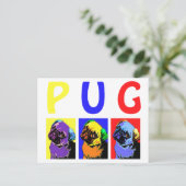 Möpsen Postkarte (Stehend Vorderseite)