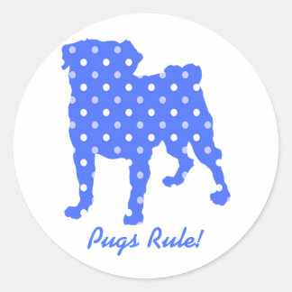 Möpsen Regel Polka Dot Mops Stickers - Mops Rescue