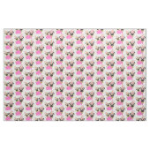 Möpsen - Rosa und Grün Stoff (Yard (91,4 cm))