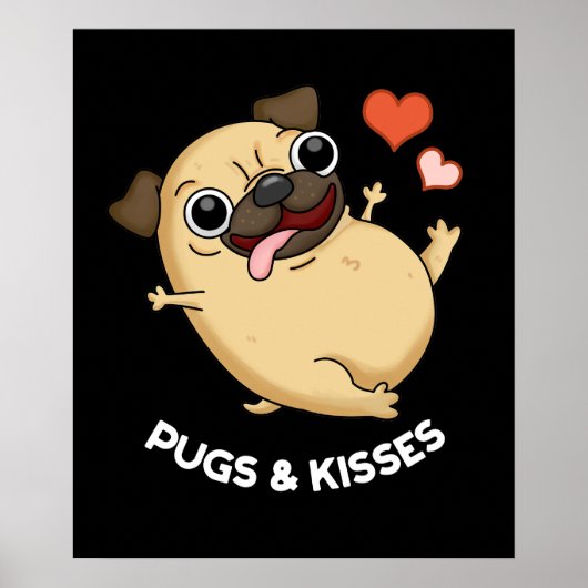 Möpsen und Kisses Funny Mops Doggy Pub Dark BG Poster (Vorne)