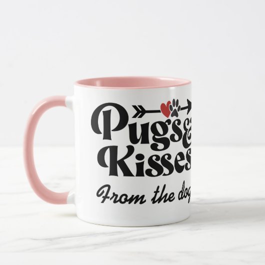 Möpsen und Kisses Valentine's Day Coffee Tasse (Links)